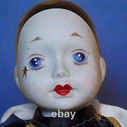 HTF Vintage Pierrot Porcelain Clown/Mime Doll 17