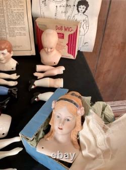 HUGE Lot Vintage Porcelain Doll Making Kits, Little Women And Milano's NY