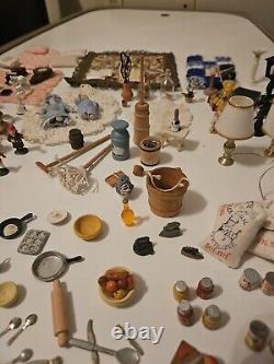 HUGE VINTAGE Lot of Miniature Doll House Accessories 175+ Pieces