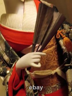 Handmade Japanese Geisha Porcelain Doll In Display Box Vintage Asian Art