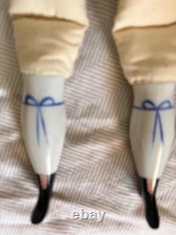 High Brow c. 1860s China Doll Original Body Antique Clothing