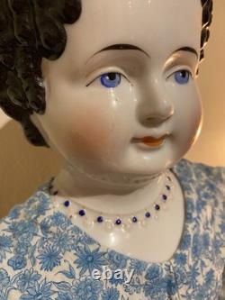 High Quality 25 German China Head Doll Desirable MOLDED NECKLACE Hand-Pressed