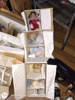 High-end Porcelain Dolls With Accessories and a 1930s tailbell game for children