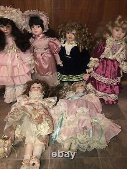 Huge Lot HERITAGE HOUSE VINTAGE PORCELAIN DOLL Withstand LIMITED EDITION 6 Pieces