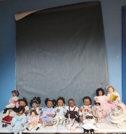 Huge lot of 16 vintage porcelain dolls collectible