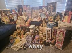Huge lot of Vintage, Porcelain, Modern Dolls / Collectables, Baby Carriage