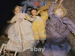 Huge lot of Vintage, Porcelain, Modern Dolls / Collectables, Baby Carriage