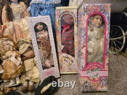 Huge lot of Vintage, Porcelain, Modern Dolls / Collectables, Baby Carriage