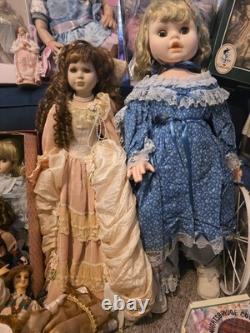 Huge lot of Vintage, Porcelain, Modern Dolls / Collectables, Baby Carriage