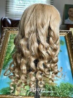Human Hair Hand Made Wig For Antique Bisque Porcelain Doll