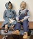 Inscribed By William Wallace Jr Grandpa 35 & Grandma Porcelain Dolls Vtg Oshkosh