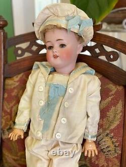 JD Kestner Antique Bisque Doll 168Rare Square Teeth 18 Boy