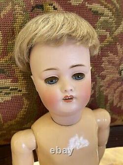 JD Kestner Antique Bisque Doll 168Rare Square Teeth 18 Boy