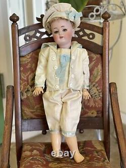 JD Kestner Antique Bisque Doll 168Rare Square Teeth 18 Boy