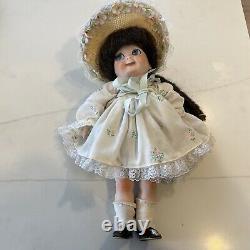 JDK 221 Googly Eyes 12 Porcelain Doll Reproduction Unsigned By Artist Vintage