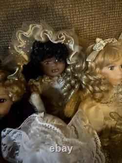 JOB LOT 26 Vintage Porcelain Dolls for OOAK/Customization Rooted Eyelashes Wigs