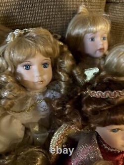 JOB LOT 26 Vintage Porcelain Dolls for OOAK/Customization Rooted Eyelashes Wigs