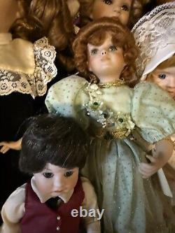 JOB LOT 26 Vintage Porcelain Dolls for OOAK/Customization Rooted Eyelashes Wigs