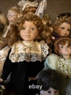 JOB LOT 26 Vintage Porcelain Dolls for OOAK/Customization Rooted Eyelashes Wigs