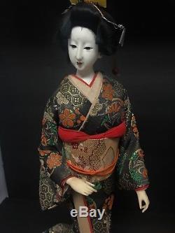 Japanese (two) Geisha Doll Statue Porcelain Vintage