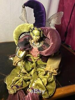 Jester Doll Vintage Hand Crafted Gothic Collectors Porcelain Fabric 75cm/29