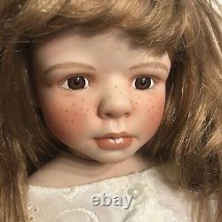 Kaye Wiggs Vintage Porcelain Doll Auburn Hair Brown Eyes Freckles 22 1995