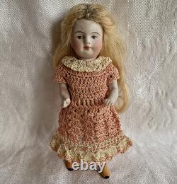 Kestner 4-1/2 Dollhouse Doll Bisque Porcelain 184.3 Germany Blonde Yellow Boots Kestner 4-1/2 Dollhouse Doll Bisque Porcelain 184.3 Germany Blonde Yellow Boots