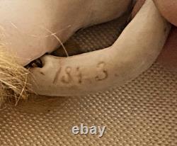 Kestner 4-1/2 Dollhouse Doll Bisque Porcelain 184.3 Germany Blonde Yellow Boots