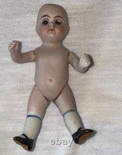 Kestner Antique Miniature 4-3/8 Doll Bisque Porcelain Crochet Germany 208 0 1/2