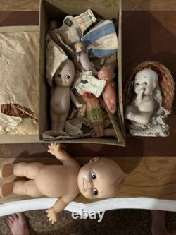 Kewpie dolls vintage porcelain Lot of dolls in Box Rose O'Neil Box