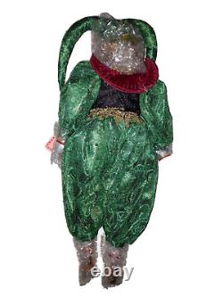 Kingstate Vintage Hand Painted Bisque Porcelain Jester Harlequin Doll 15