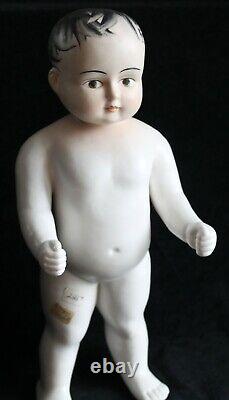 L? K Vtg Frozen Charlotte Doll Porcelain Hand Painted 12½ Tall Living Dead