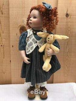 Large Doll Porcelain Vintage Kingstate Dollcrafter Lola Bisque Rare With Stand