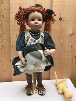Large Doll Porcelain Vintage Kingstate Dollcrafter Lola Bisque Rare With Stand