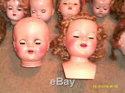 Large Lot Of 20 Vtg. Doll Heads. Must See