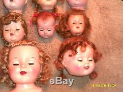 Large Lot Of 20 Vtg. Doll Heads. Must See