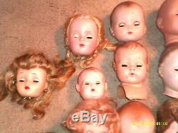 Large Lot Of 20 Vtg. Doll Heads. Must See