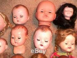 Large Lot Of 20 Vtg. Doll Heads. Must See