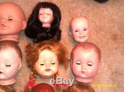 Large Lot Of 20 Vtg. Doll Heads. Must See