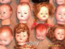 Large Lot Of 20 Vtg. Doll Heads. Must See