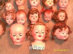 Large Lot Of 20 Vtg. Doll Heads. Must See