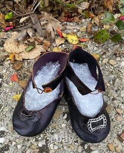 Large Pair Of Leather Shoes BB Size 13 Léon Israël Circa Late 19th Century