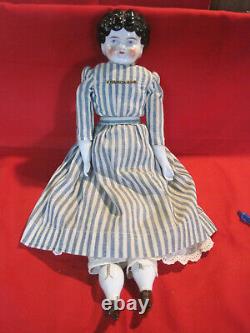 Large antique German low brow China Head doll, all original, 20 tall