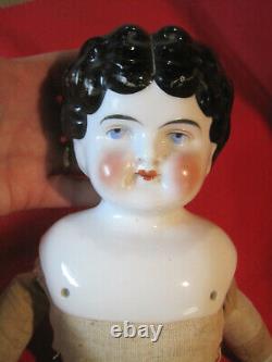 Large antique German low brow China Head doll, all original, 20 tall