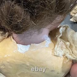 Large antique Schoenau Hoffmeister 1906 doll 27'' in a vintage outfit