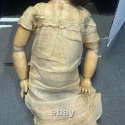 Large antique Schoenau Hoffmeister 1906 doll 27'' in a vintage outfit