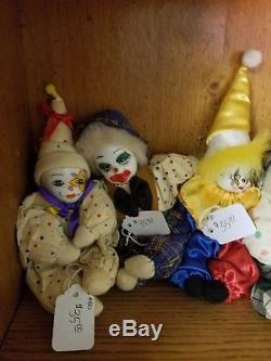 Last Chance as a Lot Vintage porcelain clown dolls