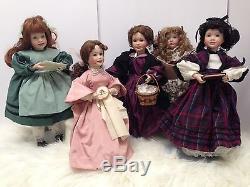 Little Women 5 Porcelain Dolls Amy Beth Meg Jo Marmee Ashton Drake Vtg1938 Book