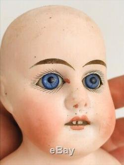 Lot 2 Antique German French Dolls Porcelain Bisque 16 Glass Eyes Teeth Victoria
