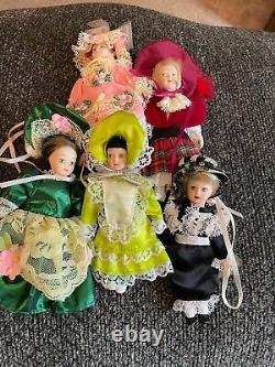 Lot 24 Vintage Miniature Dolls Articulated Porcelain Victorian Ornament Style